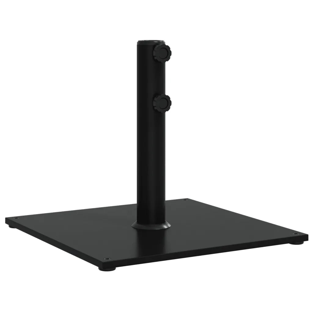 Base quadrata stabilizzatrice per ombrellone 43 x 43 x 38 cm con adattatori da 32 38 e 48 mm in acciaio nero 02_0047474