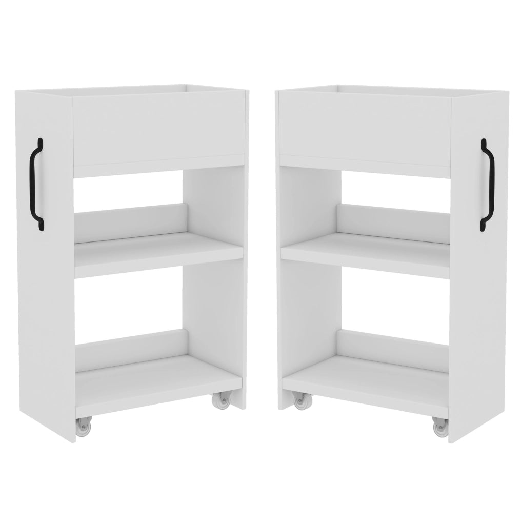 Mobile contenitore su ruote bianco 52x50x75 cm
