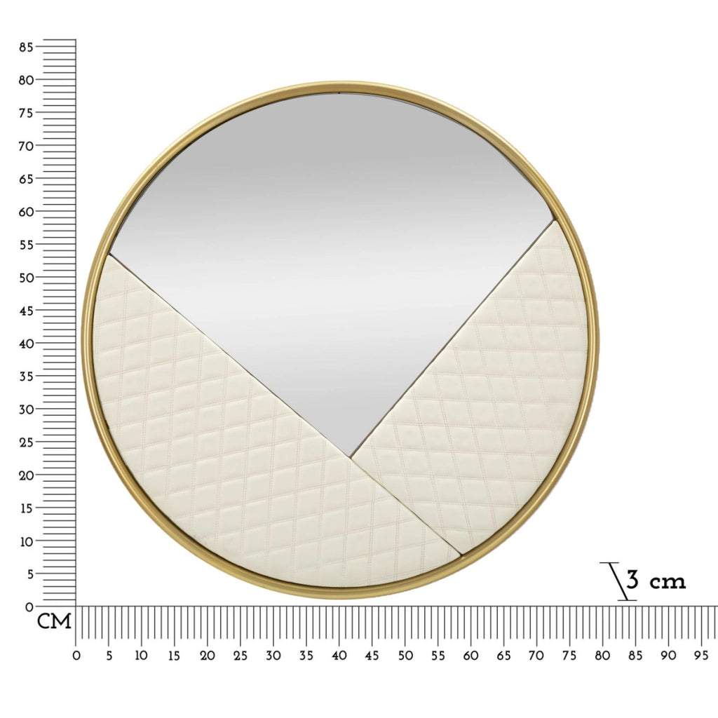 Specchio con Cornice VKH487, Bianco, Metallo, 80x3x80 cm