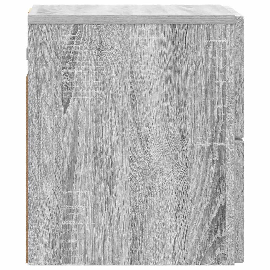 Set di 2 Comodini | Armadio da Notte | Mobiletto da notte a muro Grigio Sonoma 33 x 34,5 x 40 cm