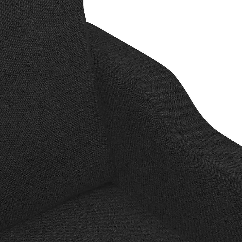 Set di Divani 4 pz con Cuscini Nero in Tessuto