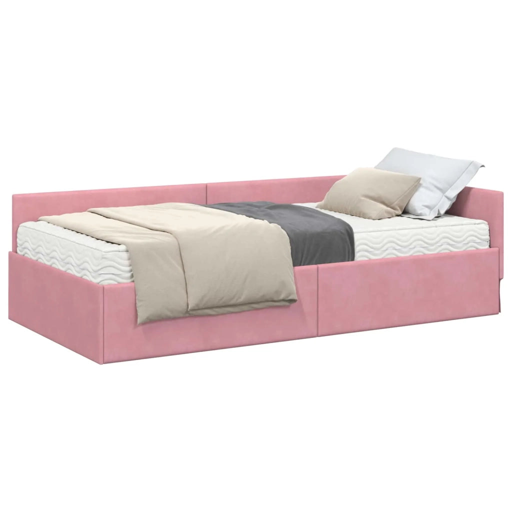 Struttura Letto Angolare con Materasso 2 pcs Grigio Velluto 3393637