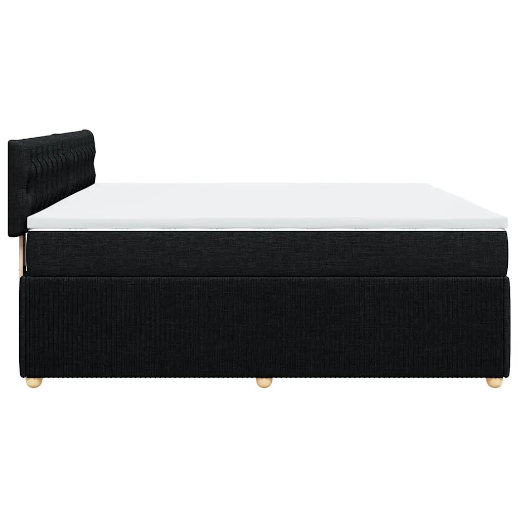 Giroletto a Molle con Materasso Nero 180x200 cm in Tessuto