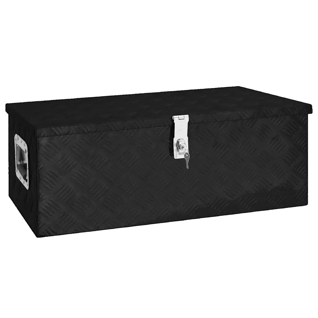 Contenitore Portaoggetti Nero 80x39x30 cm in Alluminio 152253