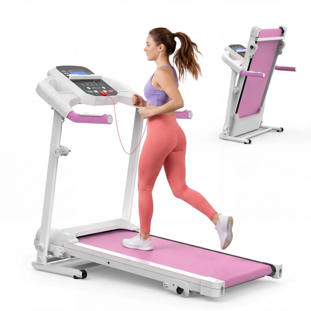 Tapis Roulant Elettrico Pieghevole 2,5 CV con Inclinazione e Maniglie, Compatto per Casa, Portatile, Capacità 120 kg