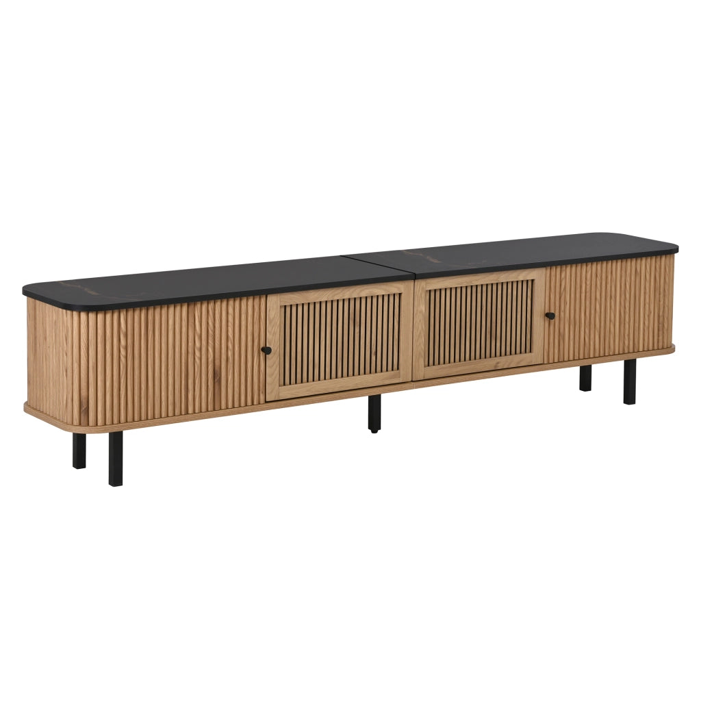 Mobile TV con ante scorrevoli e a griglia ¨C Minimal ¨C 190x35x45 cm design moderno