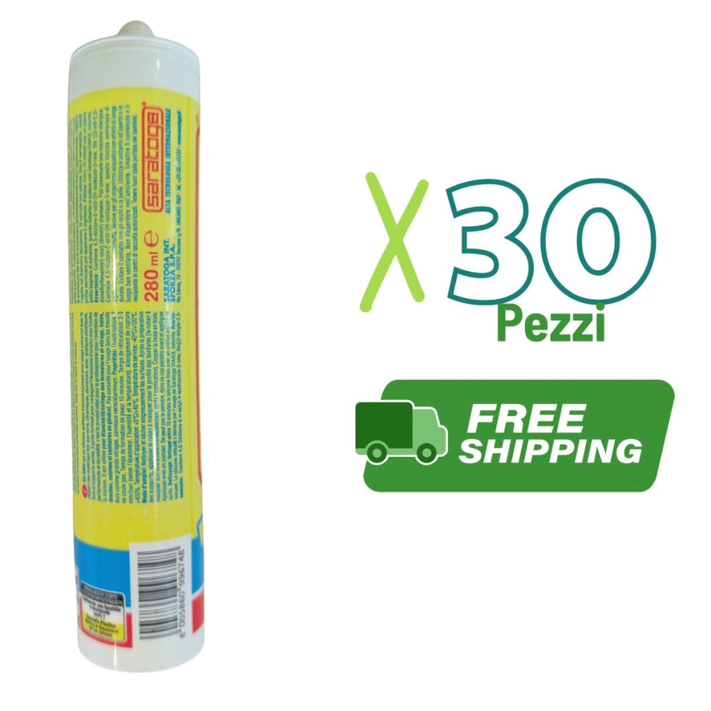 Silicone acetico antimuffa SIL 3004 trasparente 30 pezzi