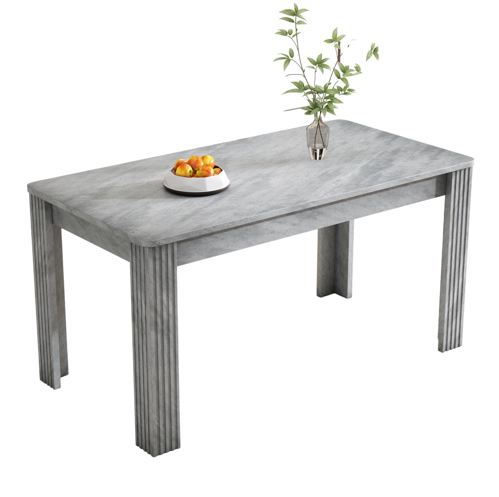 Tavolo da pranzo 116x65 cm in truciolare grigio, 4 gambe stabili