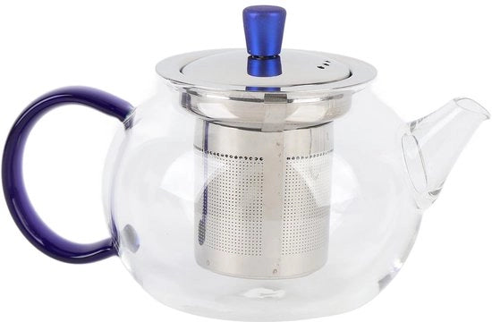 Tèiera con Filtro - Vaso di Tè in Vetro - Infusore Rimovibile - Setola a Maglie Ultra-Fina - Design Elegante - Capacità 252ml - Tèiera a Filtrazione