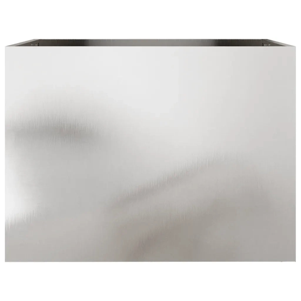Fioriera | Cassetta per fiori | Vaso Argento 62x47x46 cm in Acciaio Inox