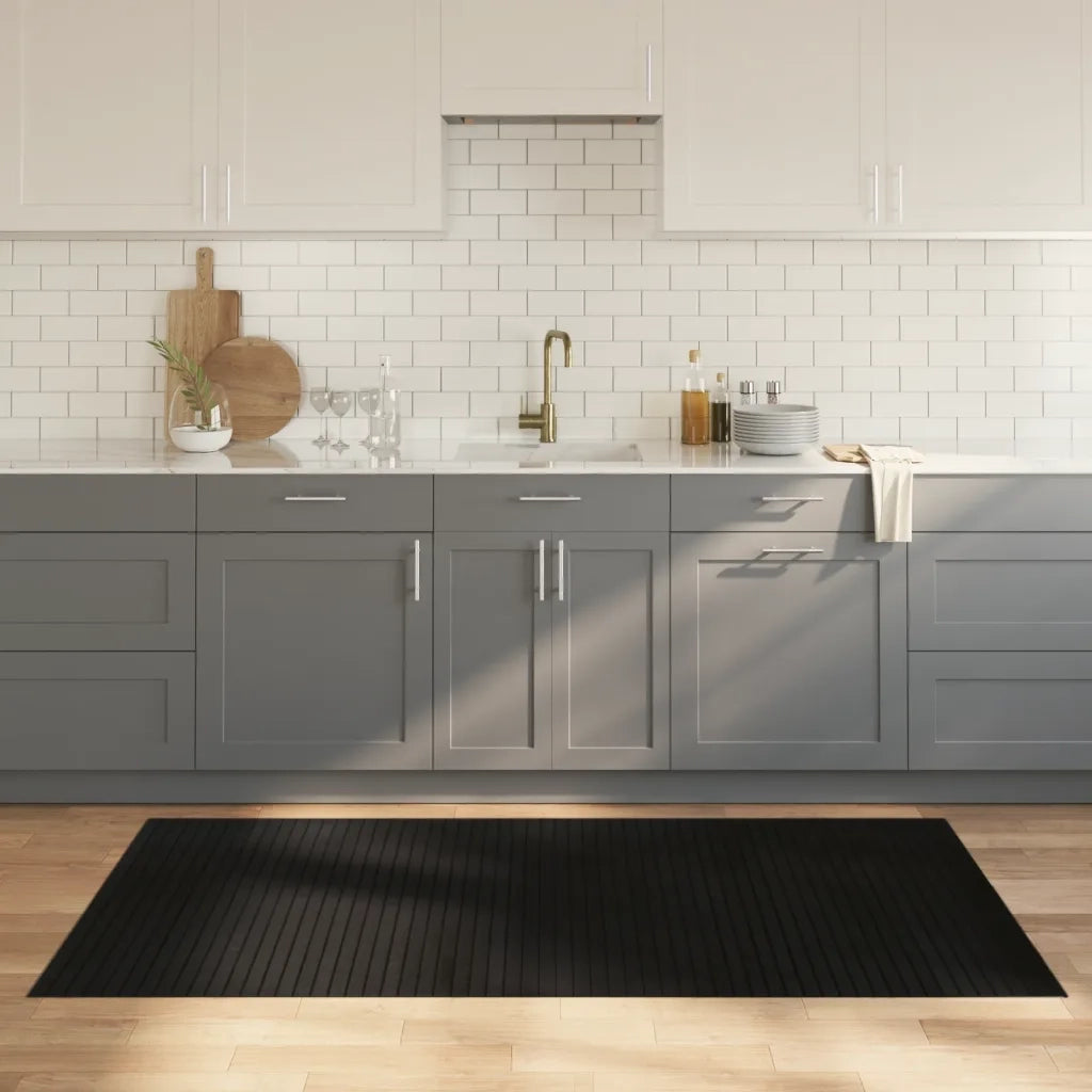 Tappeto del soggiorno | Tappeto Rettangolare Nero 100x200 cm in Bamb¨´