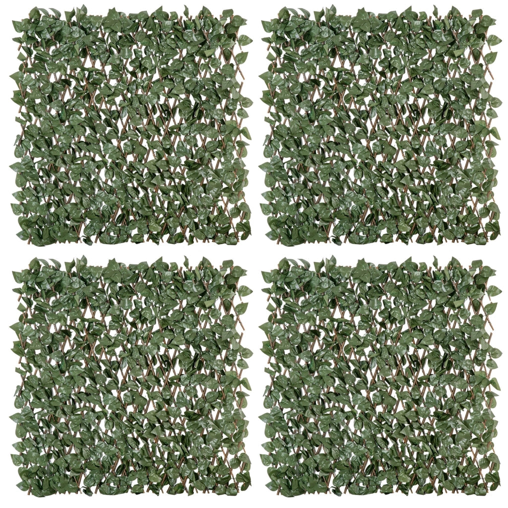 Set 4 Siepi Artificiali Edera ¨C Minimal ¨C 200x100 cm Verde Poliestere