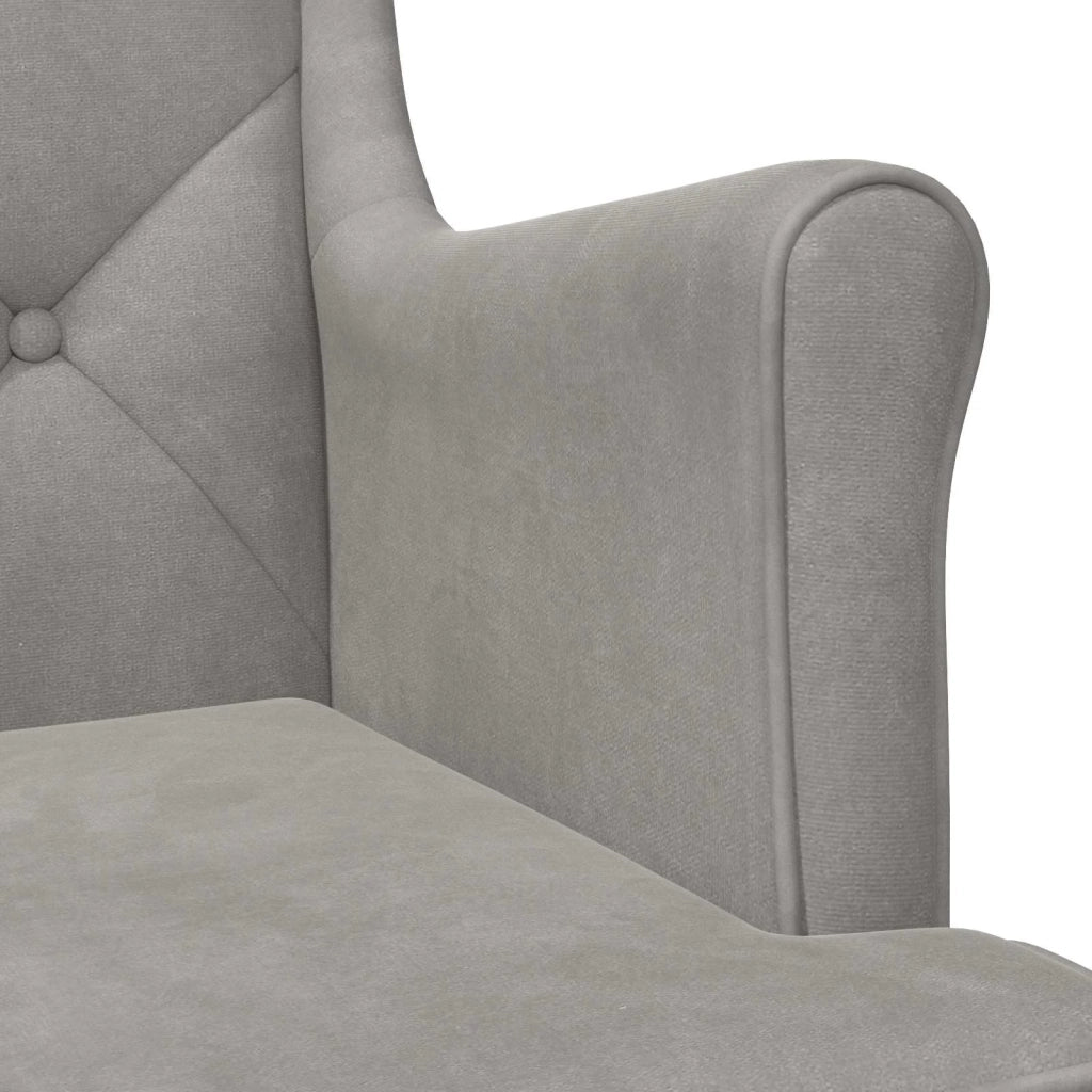 Poltrona-Divano Sedia-Poltroncina Grigio Chiaro Velluto 752771