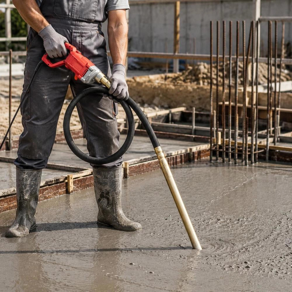 Hand-held Concrete Vibrator, 960W Electric Vibrator 4000 Rpm, Electric Concrete Vibrator Tool With 2m Shaft, Portable Pencil Cement Vibrator For Removing Air Bubbles And Mixing Concrete