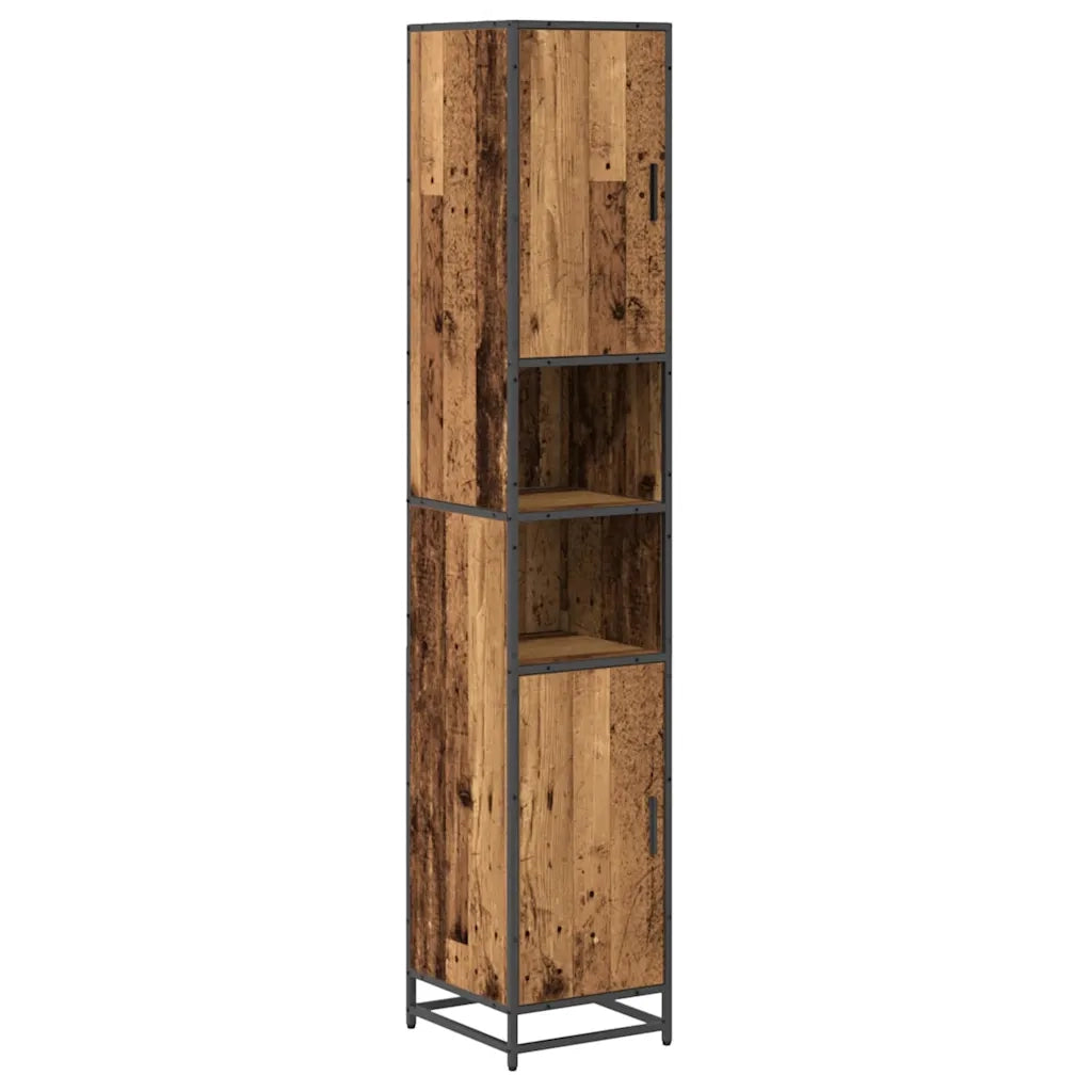 Set di mobili per il bagno con lo scaffale 3 pcs Legno vecchio