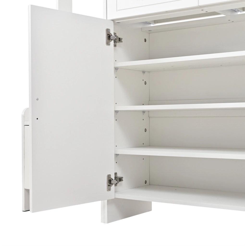 Mobile ingresso con appendiabiti e scarpiera 125x36x165 cm bianco HOMVRA