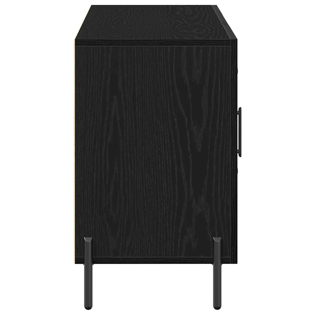 Credenza | Madia | Buffet da pranzo | Armadio da pranzo Rovere Nero 100 x 36 x 60 cm Legno multistrato