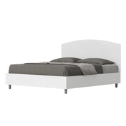 BS COM Letto matrimoniale contenitore 160x190 bianco frassino testata similpelle bianco