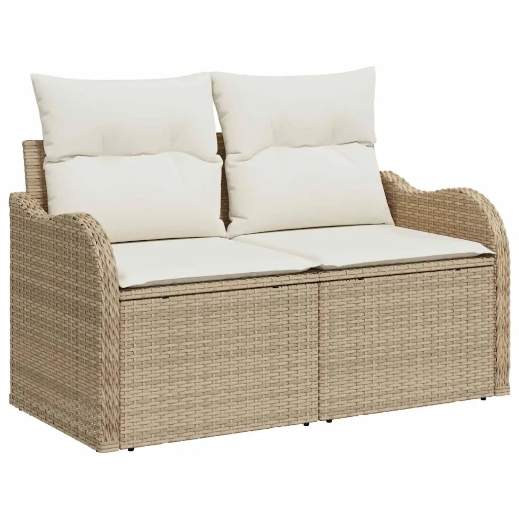 Set Divano da Giardino 5 pcs Beige Rattan in Polipropilene