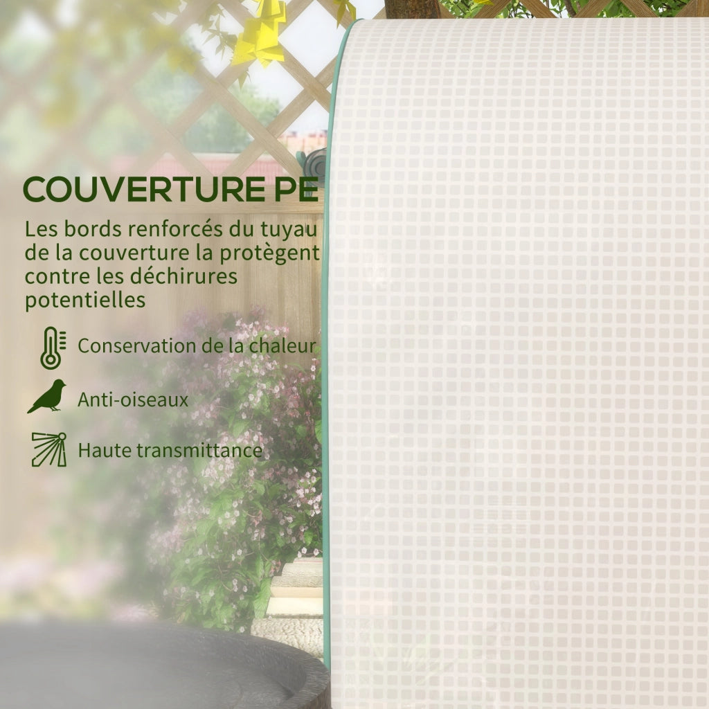 Serra da giardino e balcone con 4 ripiani in acciaio e PE resistente ai raggi UV porta arrotolabile 80 x 50 x 160 cm bianco