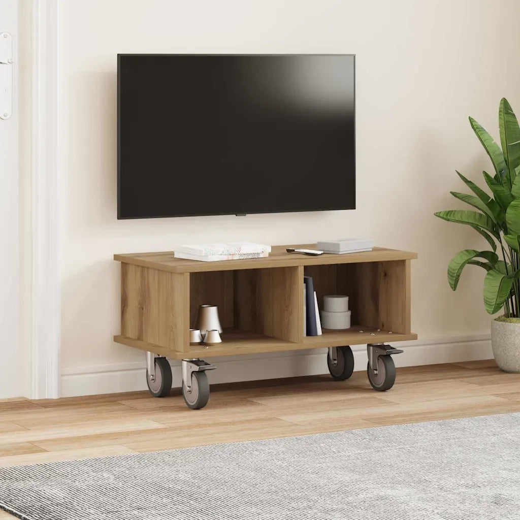 Supporto TV-Credenza per TV-Mobile TV Rovere artigianale 68,5 x 35 x 35 cm