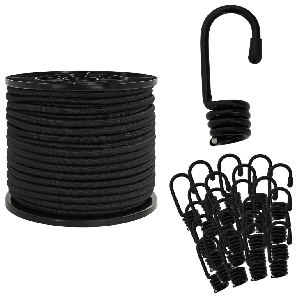 Corde Bungee con Ganci 8 mm Nero PP e gomma 42047661