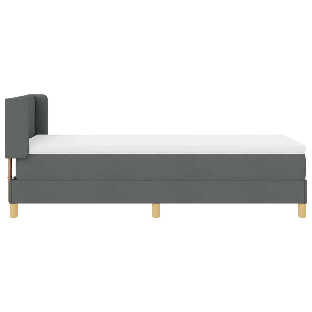 Letto a molle con materasso-Struttura Letto con Materasso Grigio scuro 190 x 90 cm Poliestere 176611