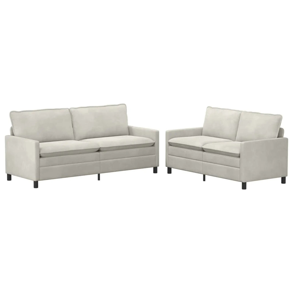 Set di divani 2 pcs Crema Velluto 3417152