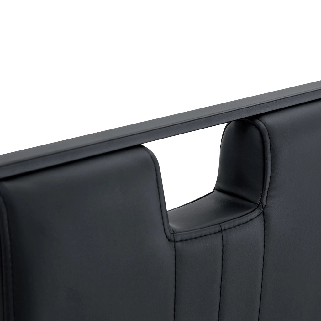 Set di 2 sedie da sala da pranzo con schienale ergonomico e piedini antiscivolo in PU nero 75 × 47,5 × 44,5 cm