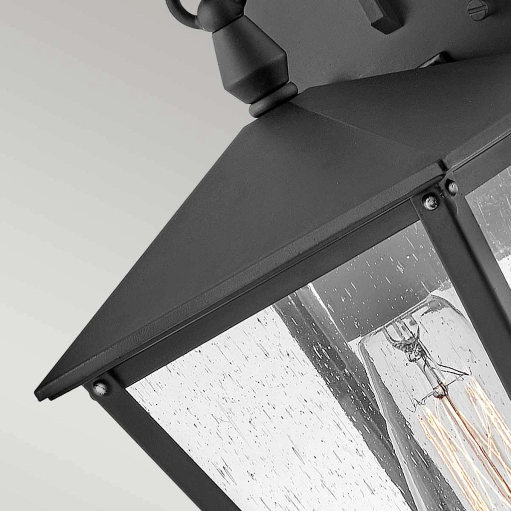 Applique esterna nera IP44 E27 60W Huntersfield Hinkley