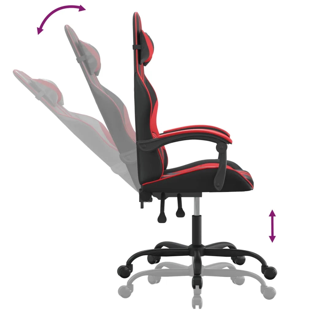 Sedia da Gaming Nera e Rossa in Similpelle 3143819