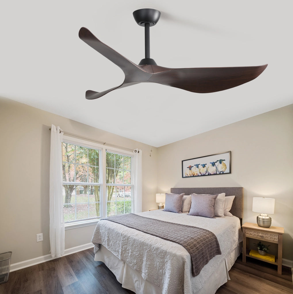 VENTILATORE DA SOFFITTO Reversibile 96 cm Nero in ABS senza illuminazione