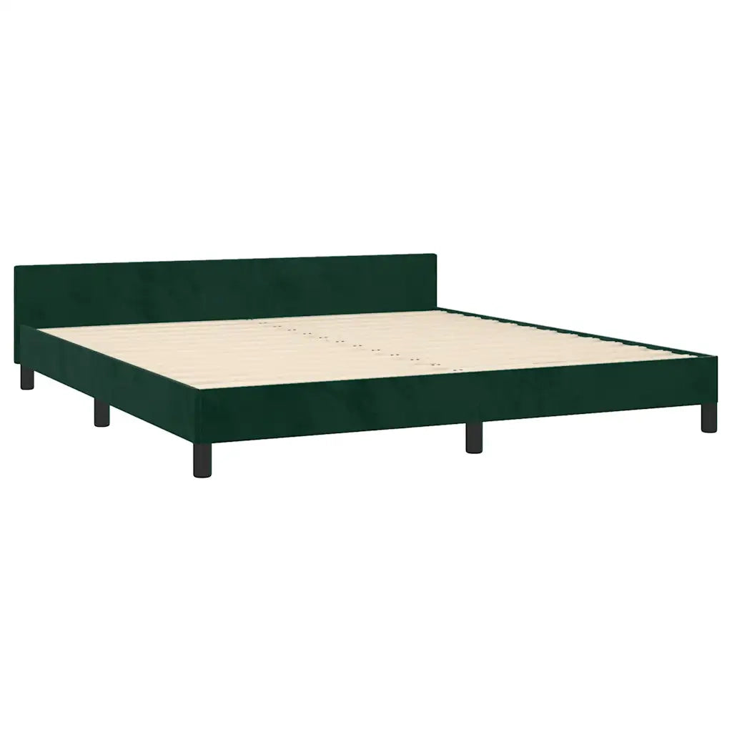 Giroletto con Testiera Verde Scuro 180x200 cm in Velluto 3125955