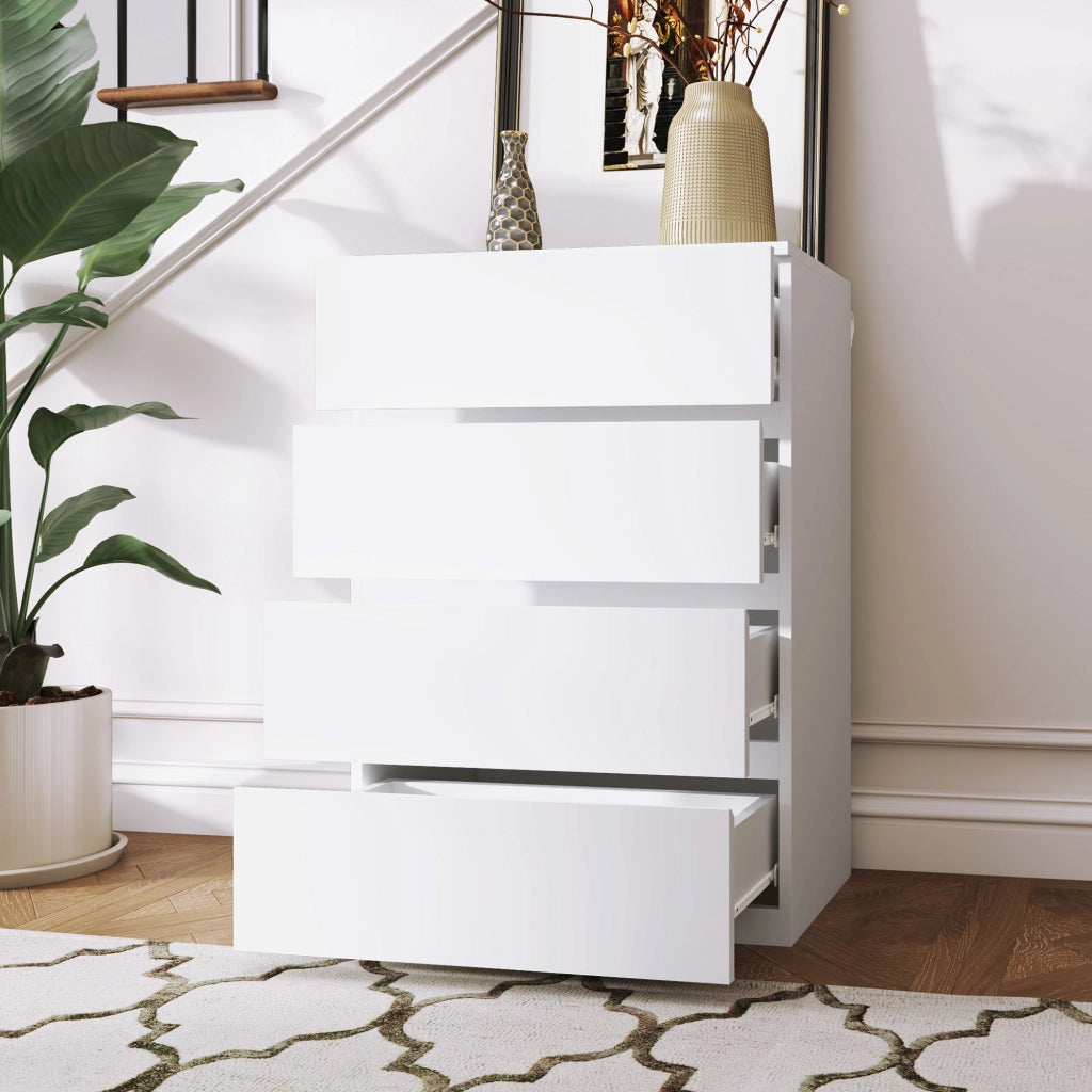 Cassettiera com¨° sideboard 4 cassetti ¨C Minimal ¨C bianco 55x33x80