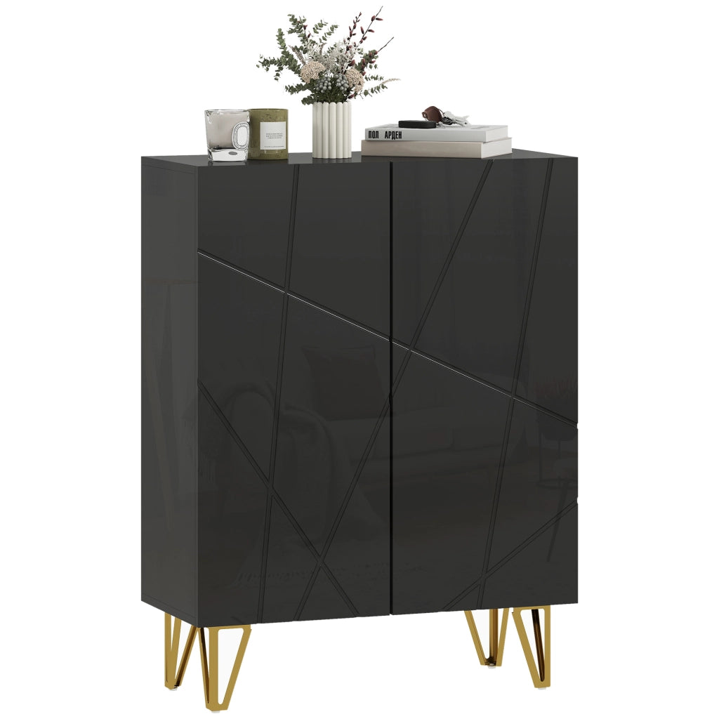 Armadio per scarpe con 2 ante e 3 ripiani regolabili ¨C Minimal ¨C 72x31.5x95 cm nero