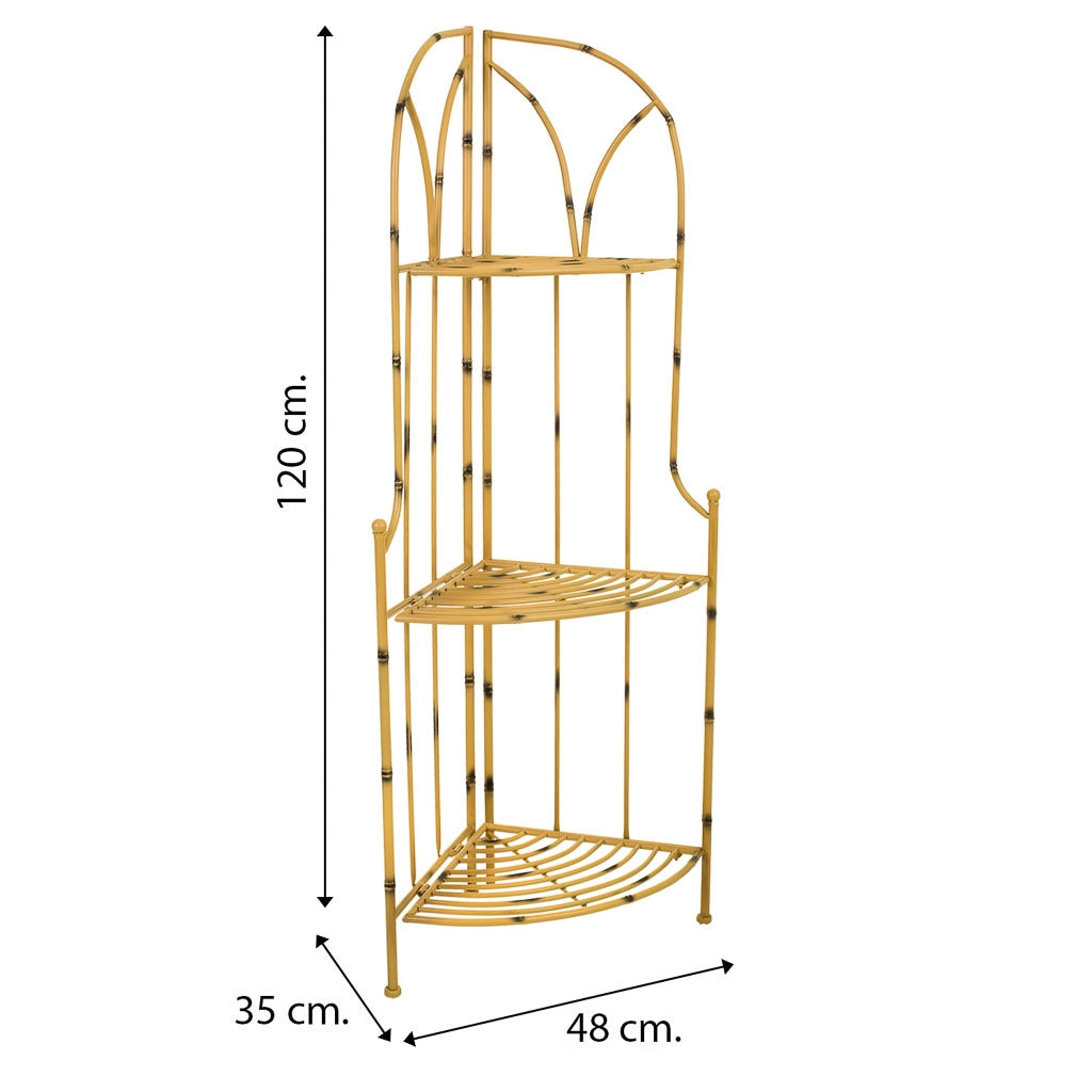 Scaffale in ferro battuto giallo 48x35x120h