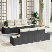 Set Divano da Giardino con cuscino 7 pcs Nero polyrattan 3346947