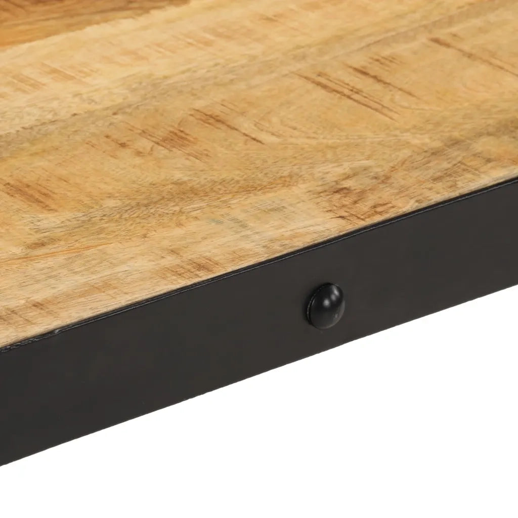 Tavolino da Salotto con Ruote-Tavolino da soggiorno Legno Massello Mango 100x55x26 cm