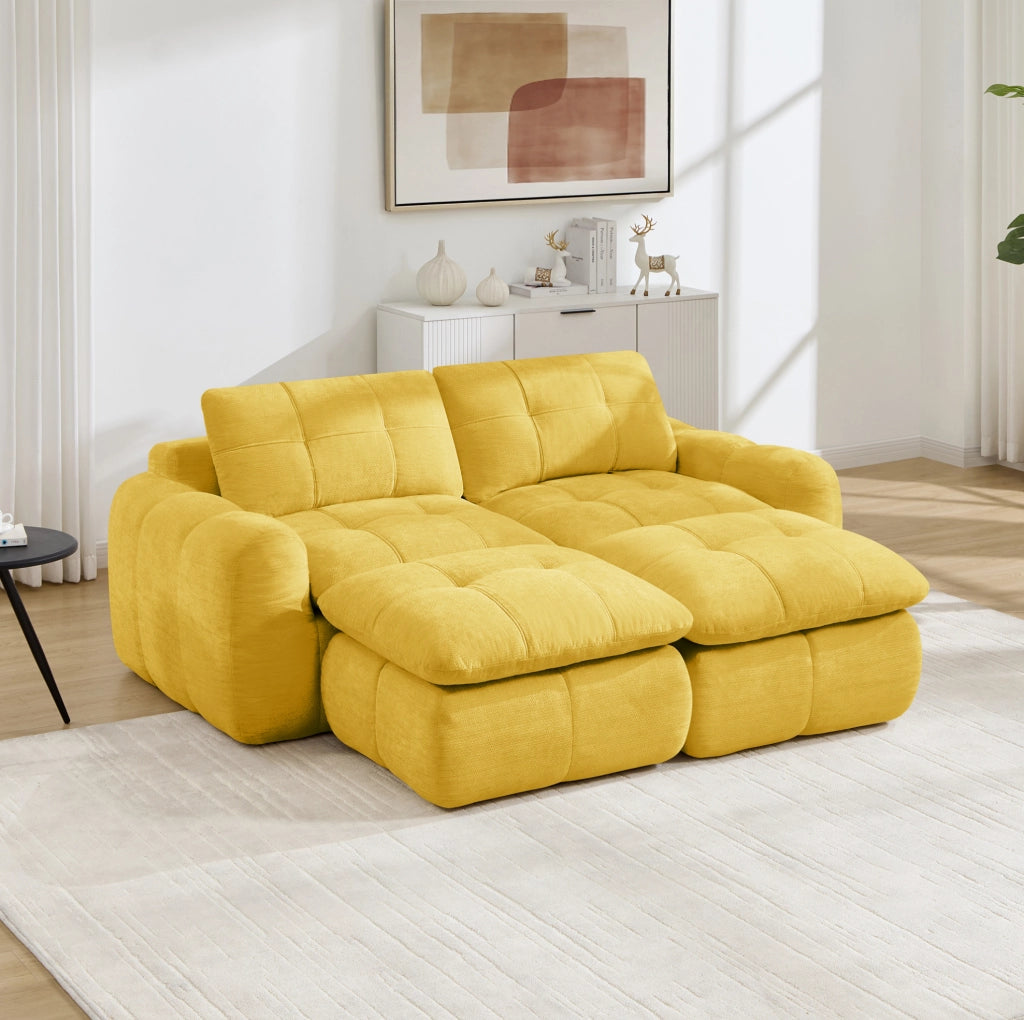DIVANO Modulare 194x160 cm in Chenille Giallo