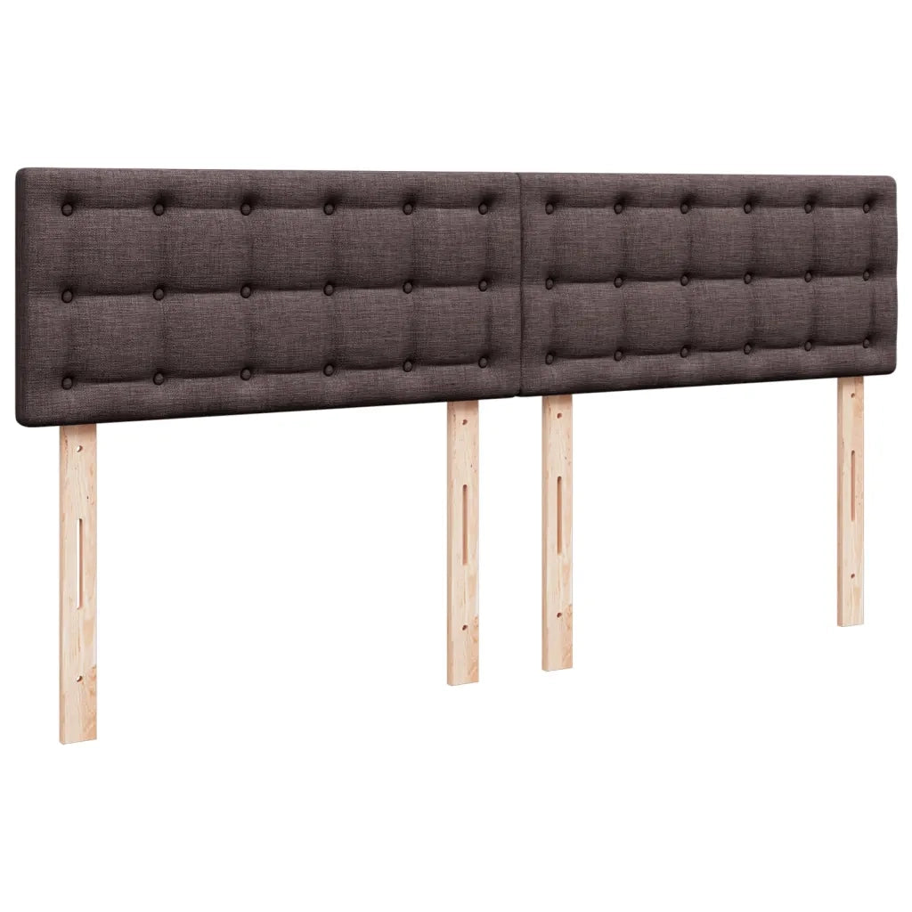 Giroletto a Molle con Materasso Marrone Scuro 200x200cm Tessuto