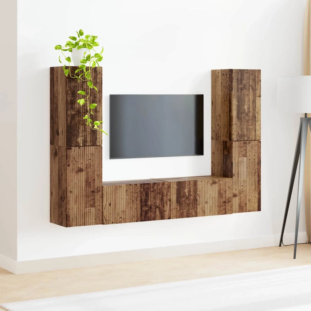 Set mobile TV 6 pcs Legno vecchio Legno multistrato