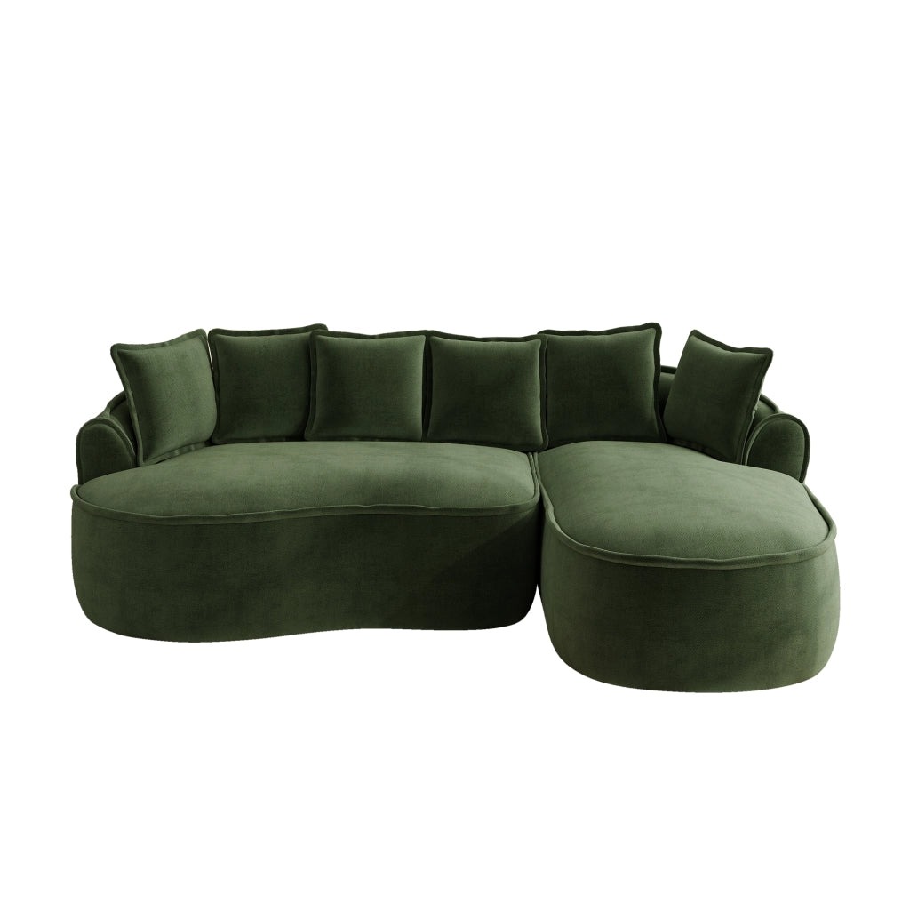 Divano Angolare Modulare Chaise Longue con Cuscini ¨C Xylo ¨C Chenille Verde