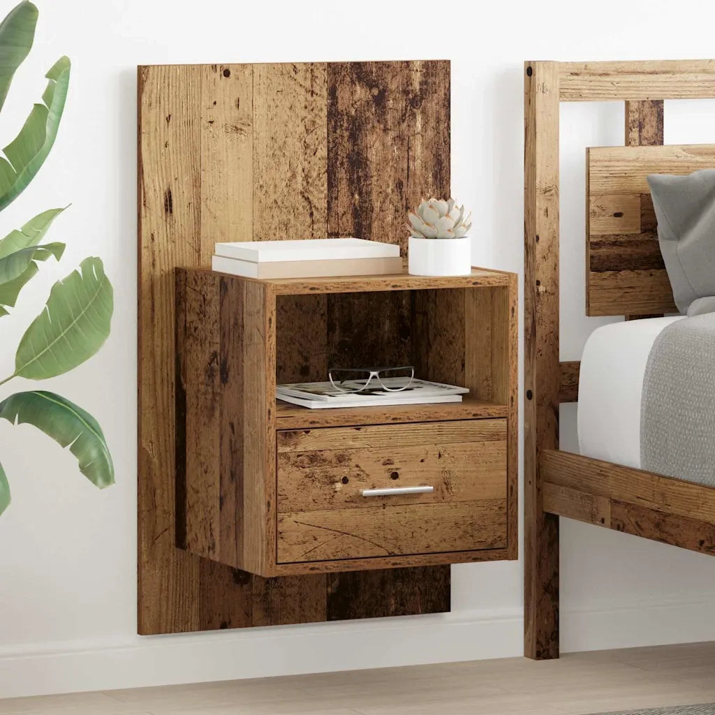 Set di 2 Comodini | Armadio da Notte | Mobiletto da notte Legno vecchio 50 x 32.5 x 80cm