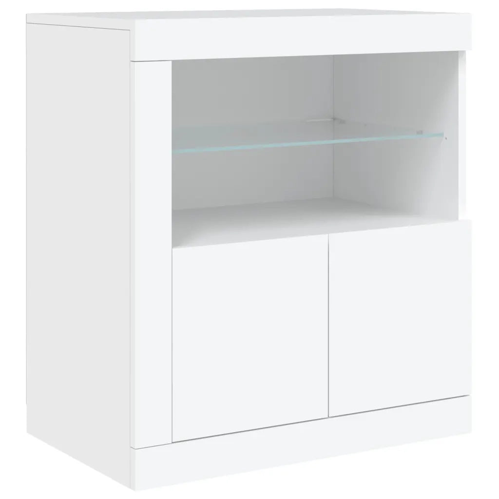 Credenza | Madia | Buffet da pranzo | Armadio da pranzo con Luci LED Bianca 162x37x67 cm