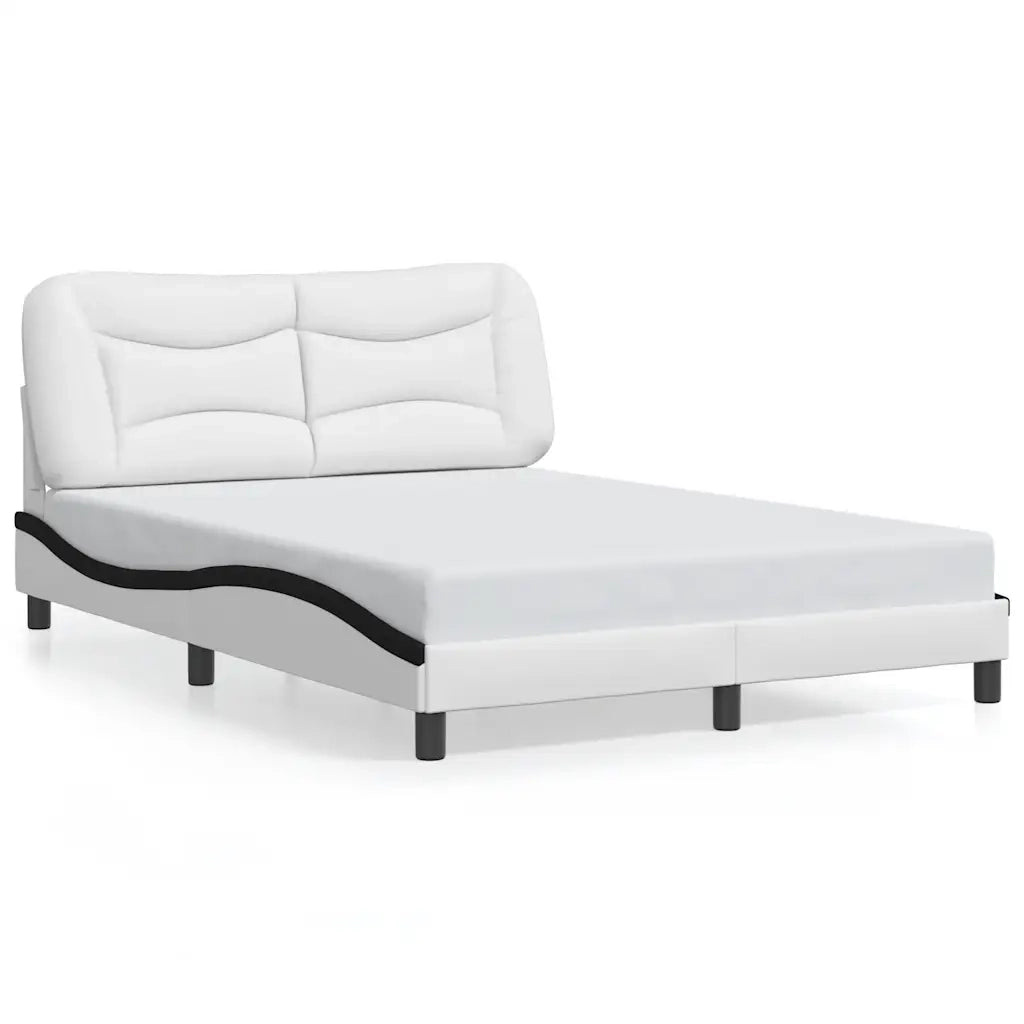 Giroletto senza Materasso-Struttura Letto Hvar Bianco e Nero 140x190 cm in Similpelle