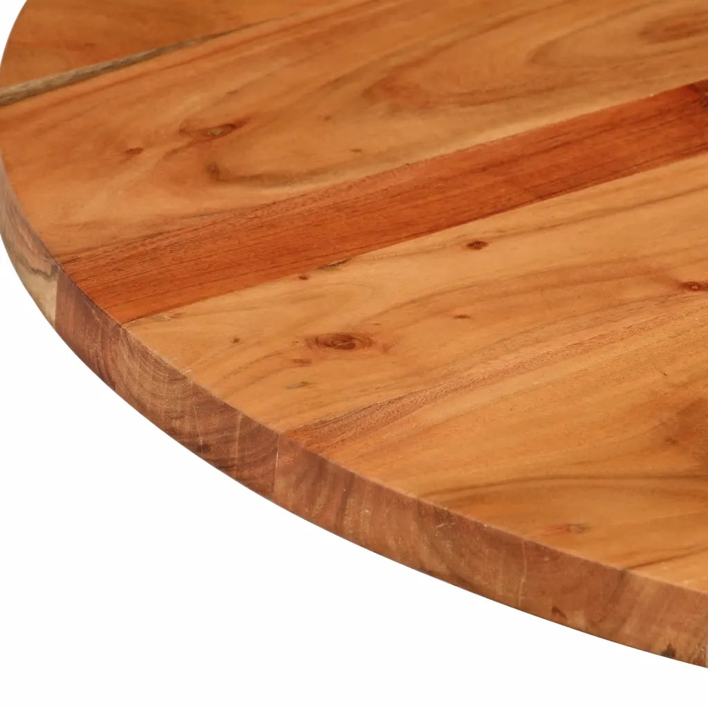 Piano per Tavolo Ø80x3,8 cm Rotondo in Legno Massello di Acacia 370055