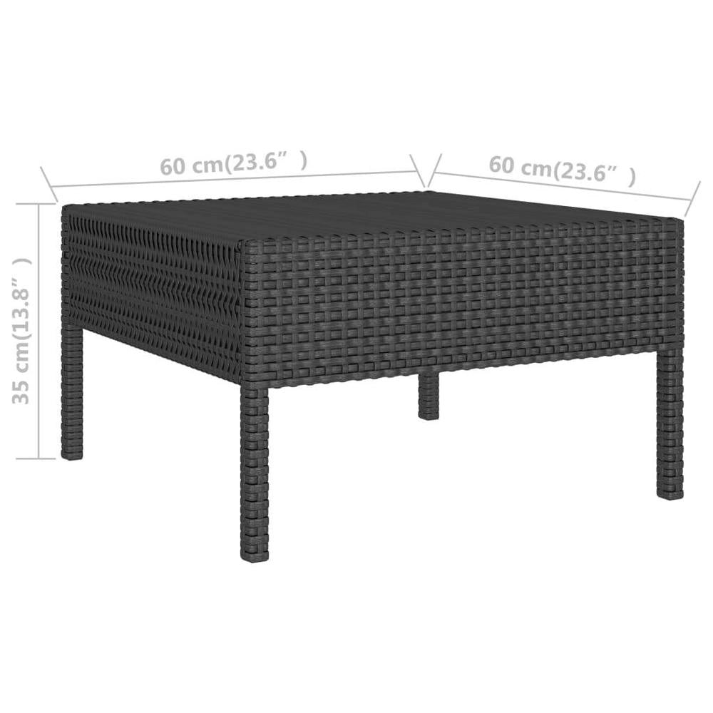 3-piece Garden Lounge Set With Cushions, Poly Rattan, Black