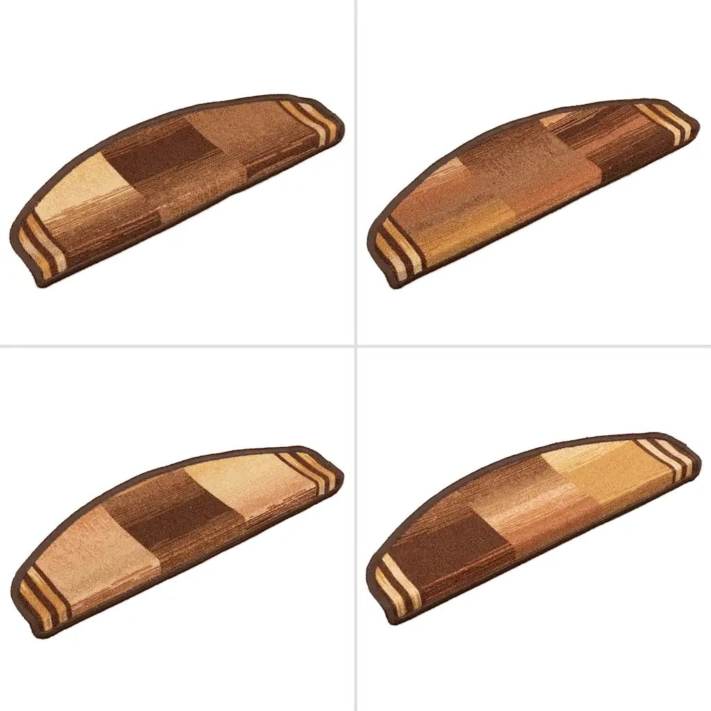 Tappetini Autoadesivi per Scale 15 pz | Gradini per Scale Marronie 65x21x4 cm
