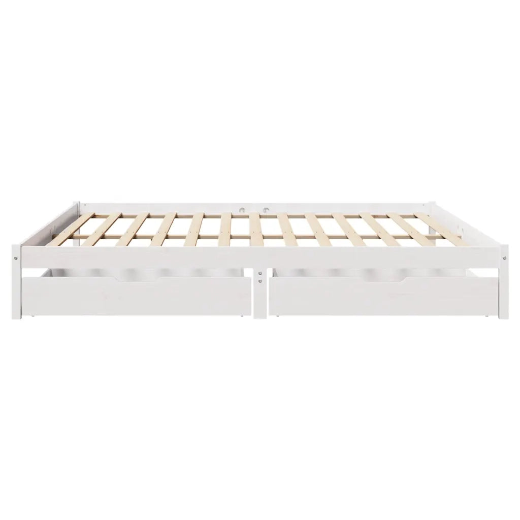 Giroletto senza Materasso Bianco 200x200 cm Legno Massello Pino 3301445