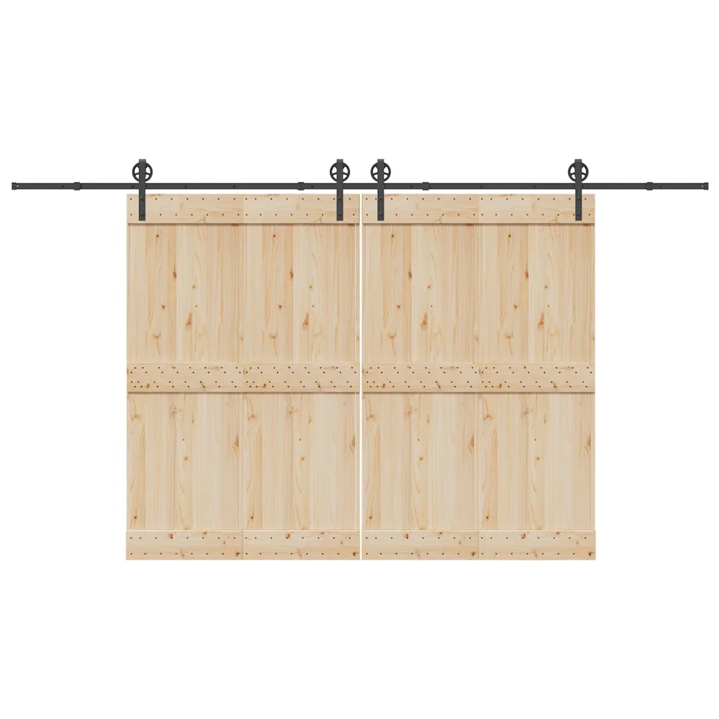 Kit di Binari per Porte Scorrevoli 400 cm Acciaio Nero 3295798